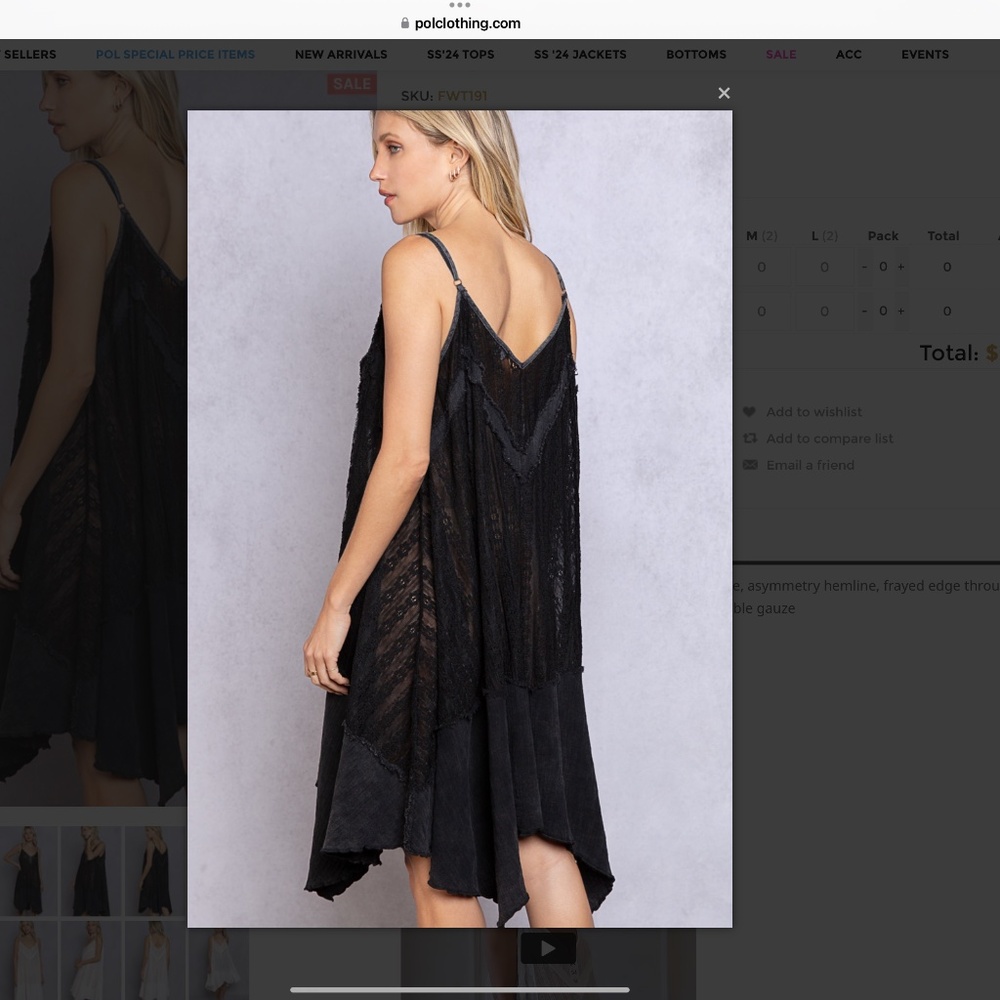 POL Vintage Sheer Lace Dress Women's Tank Dress Top SB46 - Picture 12 of 15